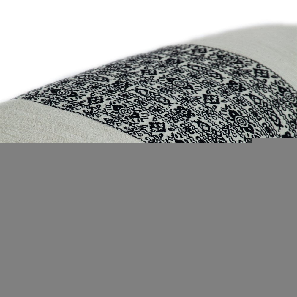 Black And White Geometric Fringe Throw Pillow