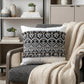 Black And White Patched Throw Pillow