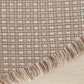 14" X 24" Beige Cotton Throw Pillow With Fringe