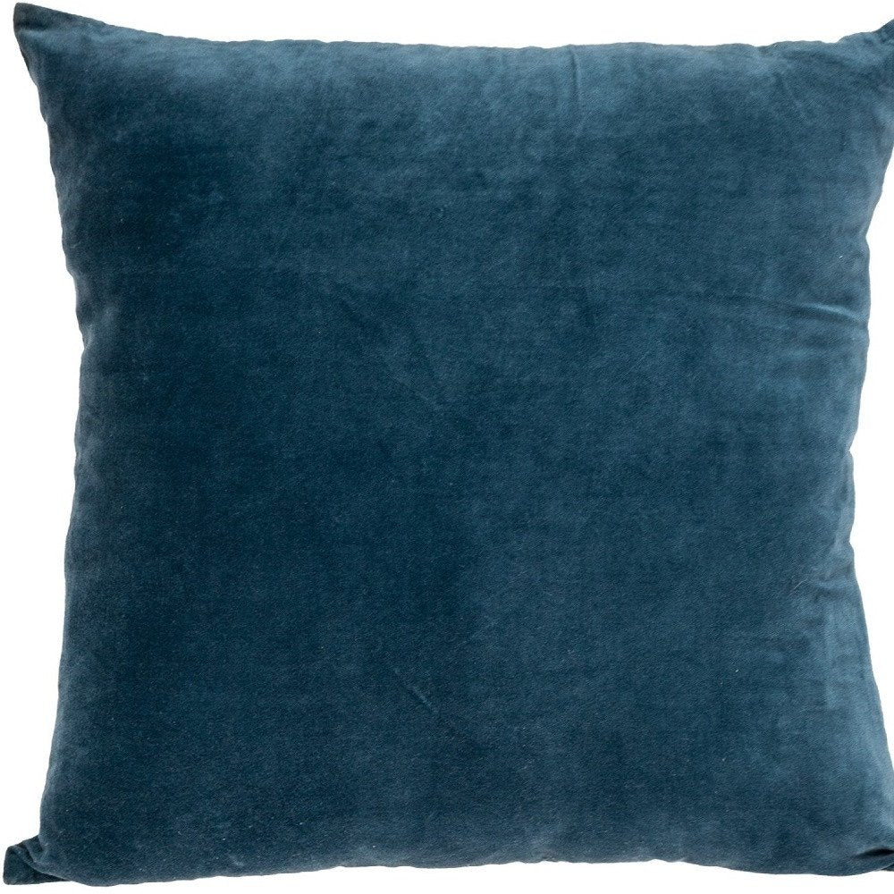 18" Teal Velvet Throw Pillow