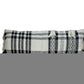 12" X 35" Black and White Plaid Cotton Lumbar Throw Pillow With Fringe