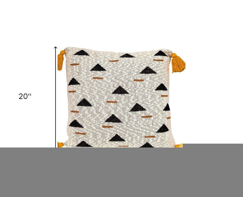 Natural Knitted Throw Pillow
