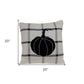 Grey Plaid Pumpkin Throw Pillow
