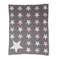 Grey Ivory And Pink Stars Knitted Baby Blanket