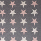 Grey Ivory And Pink Stars Knitted Baby Blanket