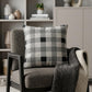 Lead Grey Checkered Pillow