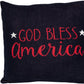 20" Navy Blue Red And White God Bless America Text Cotton Throw Pillow
