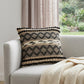 Black And Sand Woven Decorative Pillow