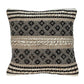 18" Natural Charcoal And Cream Geometric Cotton Blend Throw Pillow