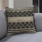 18" Natural Charcoal And Cream Geometric Cotton Blend Throw Pillow