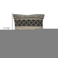18" Natural Charcoal And Cream Geometric Cotton Blend Throw Pillow