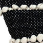 18" Black and Ivory Striped Cotton Blend Throw Pillow with Texture