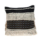 18" Black and Ivory Striped Cotton Blend Throw Pillow with Texture