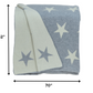 Gray And White Stars Knitted Throw Blanket
