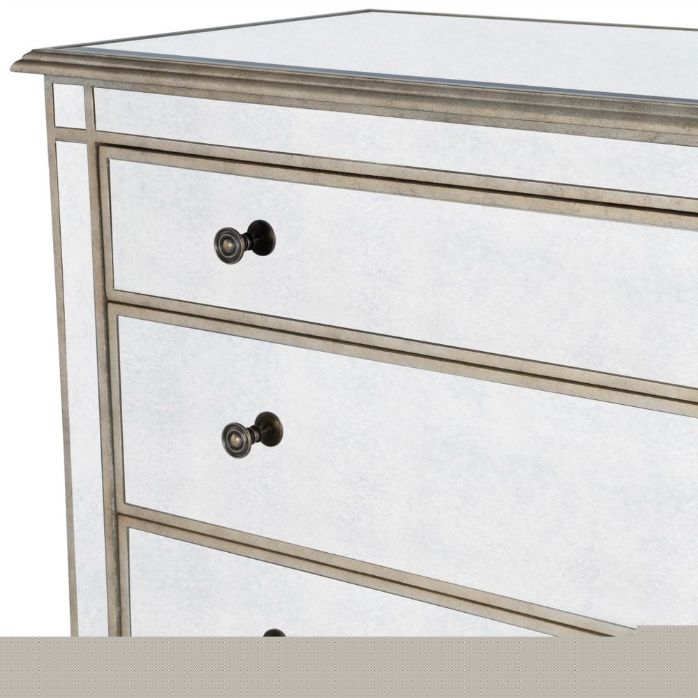 Rectangle Mirrored Three Drawer Console Storage Chest