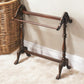31" Dark Brown Hand Carved Wood Blanket Stand