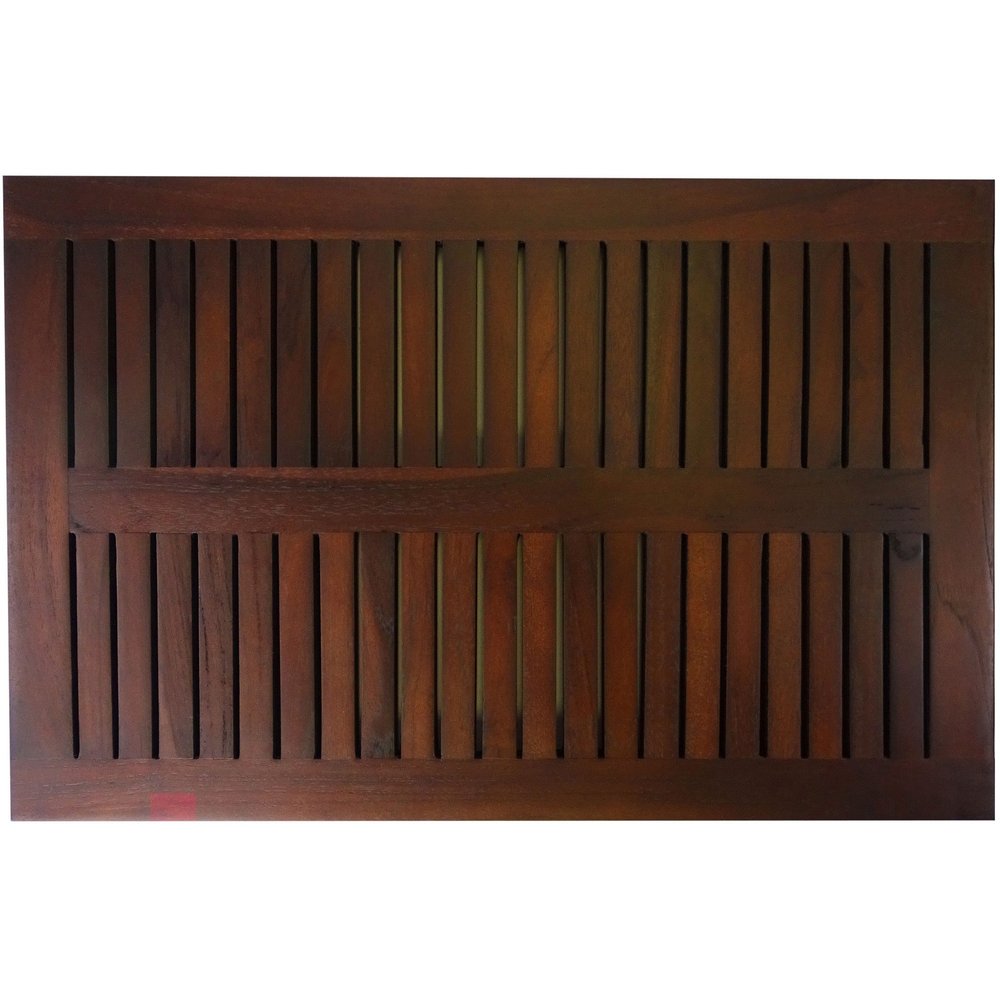 23" Dark Brown Teak Slat Bath Mat