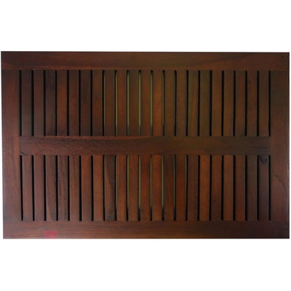 23" Dark Brown Teak Slat Bath Mat
