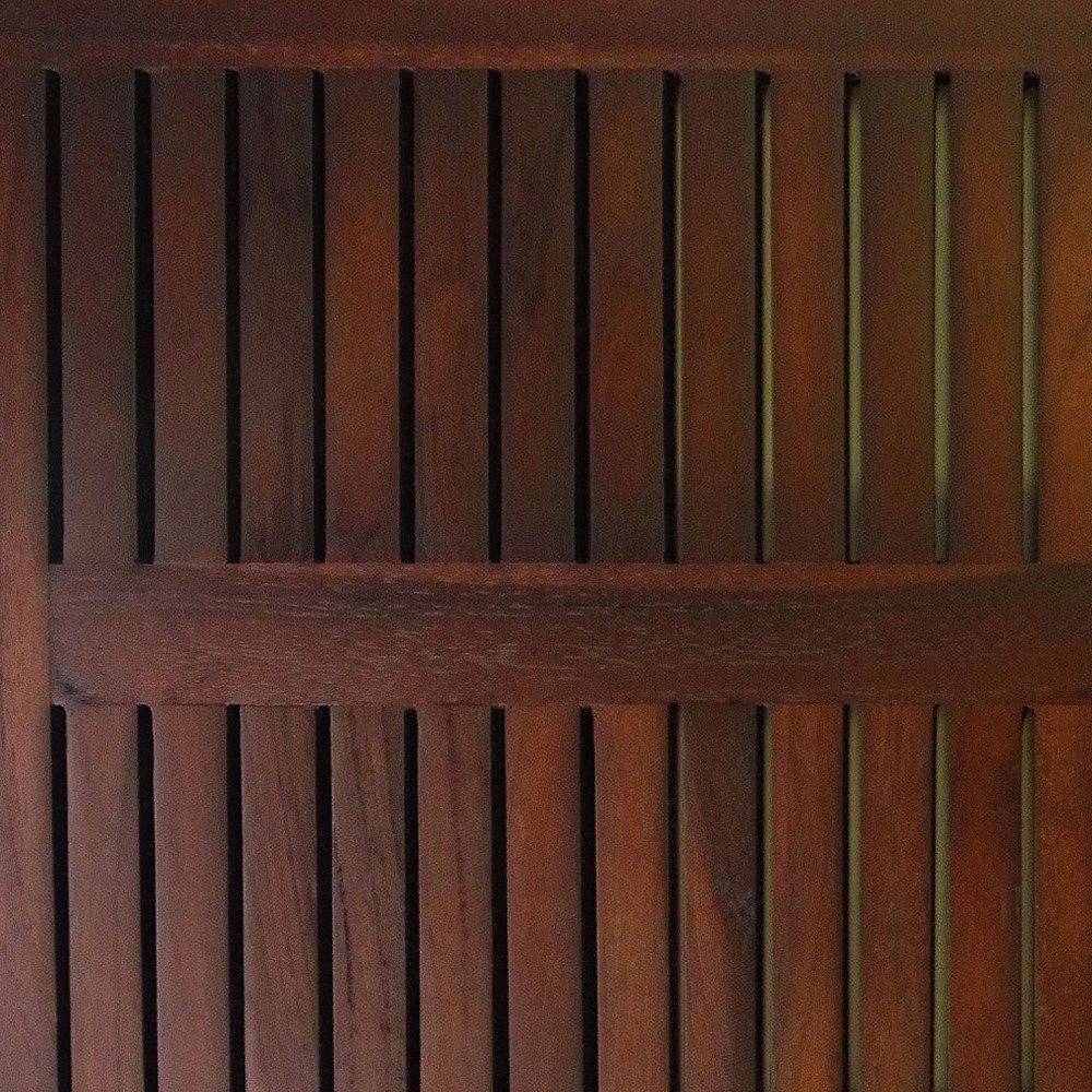 23" Dark Brown Teak Slat Bath Mat