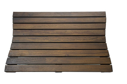 23" Dark Brown Teak Slat Non Slip Bath Mat