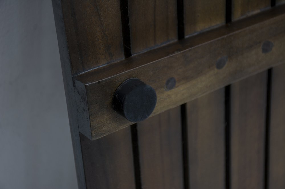 23" Dark Brown Teak Slat Non Slip Bath Mat