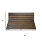 23" Dark Brown Teak Slat Non Slip Bath Mat
