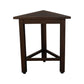 17" Dark Brown Teak Corner Shower Bench