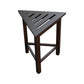 17" Dark Brown Teak Corner Shower Bench