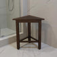 17" Dark Brown Teak Corner Shower Bench