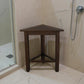 17" Dark Brown Teak Corner Shower Bench