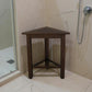 17" Dark Brown Teak Corner Shower Bench
