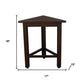 17" Dark Brown Teak Corner Shower Bench