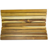 23" Brown Teak Slat Non Slip Bath Mat