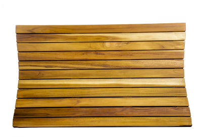31" Brown Teak Slat Non Slip Bath Mat