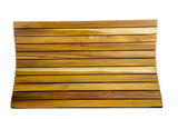 31" Brown Teak Slat Non Slip Bath Mat