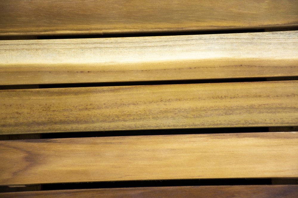 31" Brown Teak Slat Non Slip Bath Mat