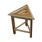 15" Brown Teak Corner Shower Bench