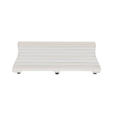 23" White Teak Slat Non Slip Bath Mat