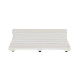 23" White Teak Slat Non Slip Bath Mat