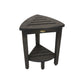 Mod Gray Teak 18" Curvilinear Corner Shower Bench With Shelf