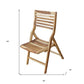 22" Brown Solid Wood Outdoor Folding Dining Chair