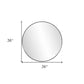36" Black Round Framed Accent Mirror
