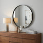 36" Black Round Framed Accent Mirror