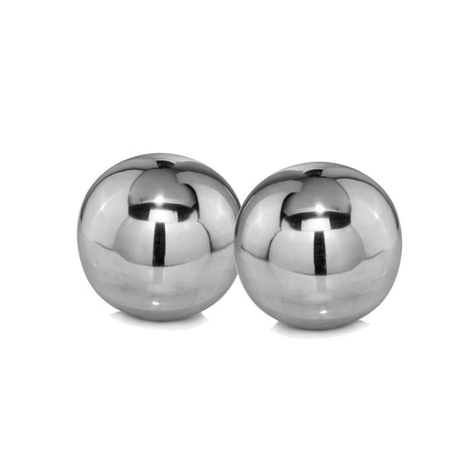 Set Of 2 Blue Aluminum Decorative Spheres 3'