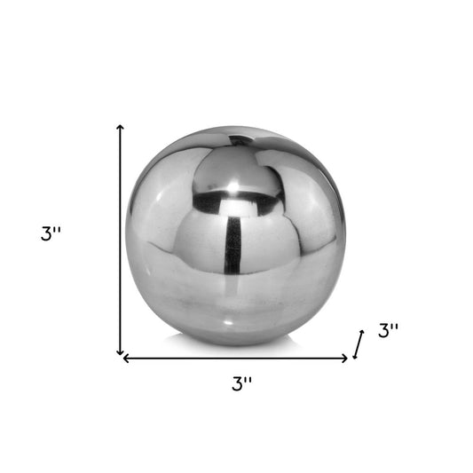Set Of 2 Blue Aluminum Decorative Spheres 3'