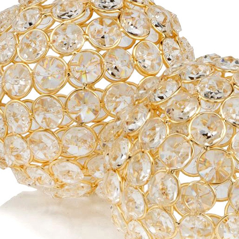 Set of Two Silver And Clear Faux Crystal And Metal Orb Decorative Tabletop Sculptures