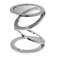 17" Silver And Clear Glass and Aluminum Round Abstract End Table