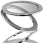 17" Silver And Clear Glass and Aluminum Round Abstract End Table