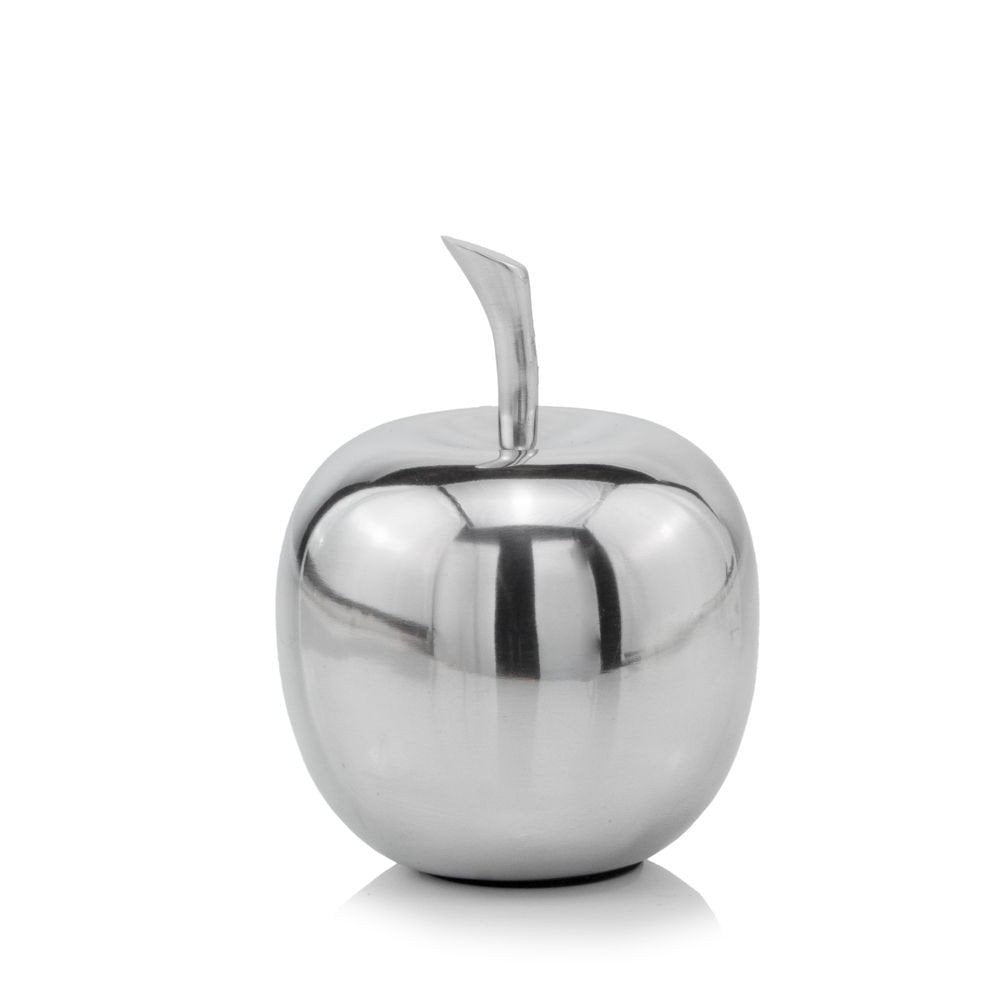 11" Red and Silver Aluminum Decorative Apple