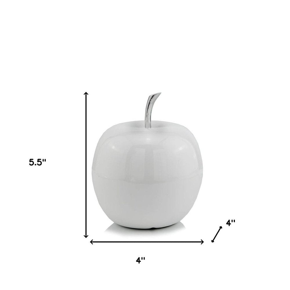 11" Red and Silver Aluminum Decorative Apple